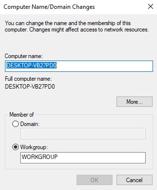 Computer Name Workgroup