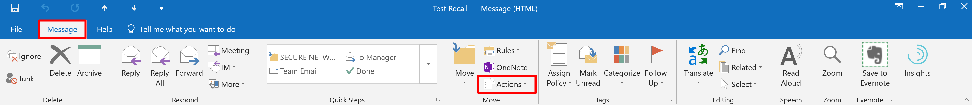 how do i recall an email in outlook 2007