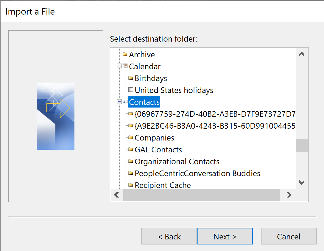 import contacts to outlook 365