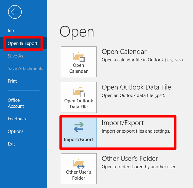 Export Contacts in Outlook 2016