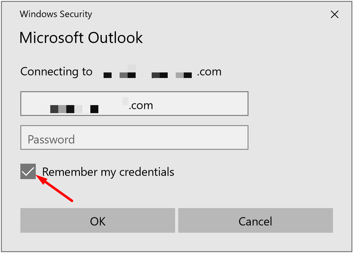 Outlook keeps asking for password