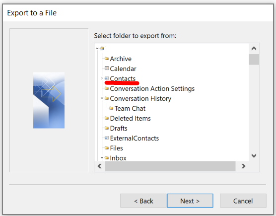 export outlook contacts to excel