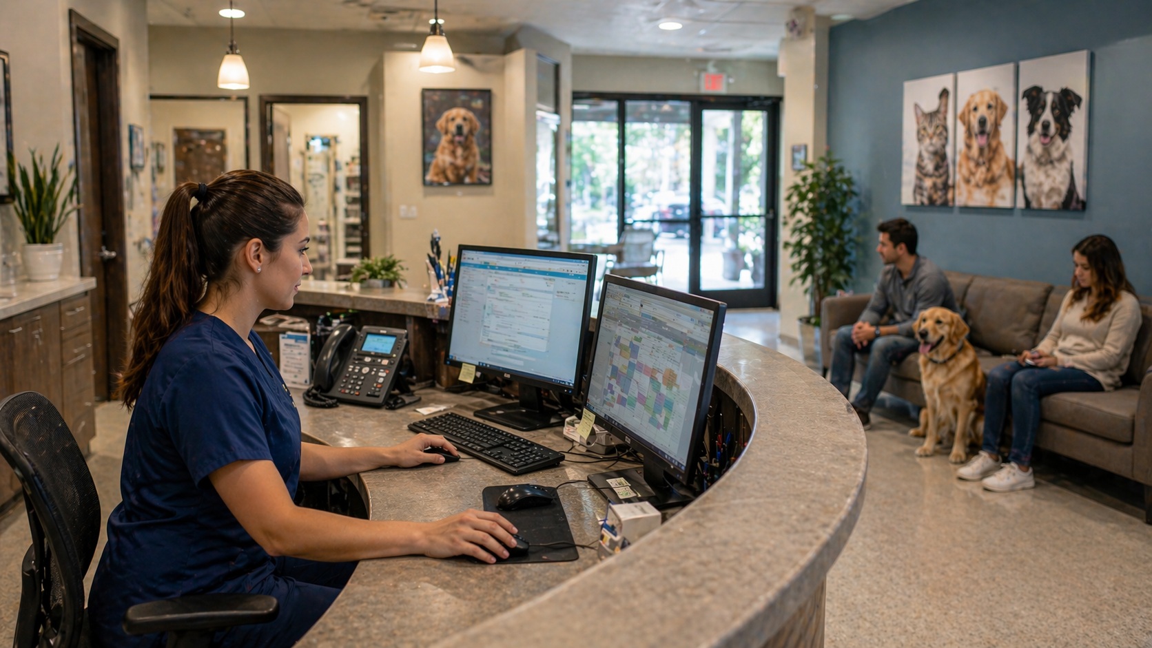 animal hospital front desk computer systems San Diego California
